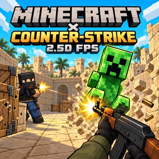 Minecraft &amp;times; Counter Strike: 2.5D FPS