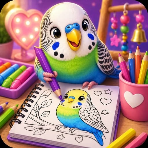 BTS Budgie Coloring Book